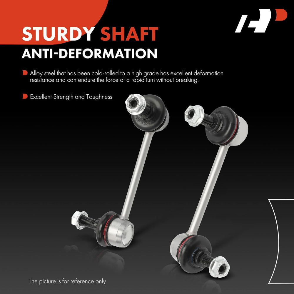 A-Premium sway bar link next to ruler showing accurate sizing for correct fit