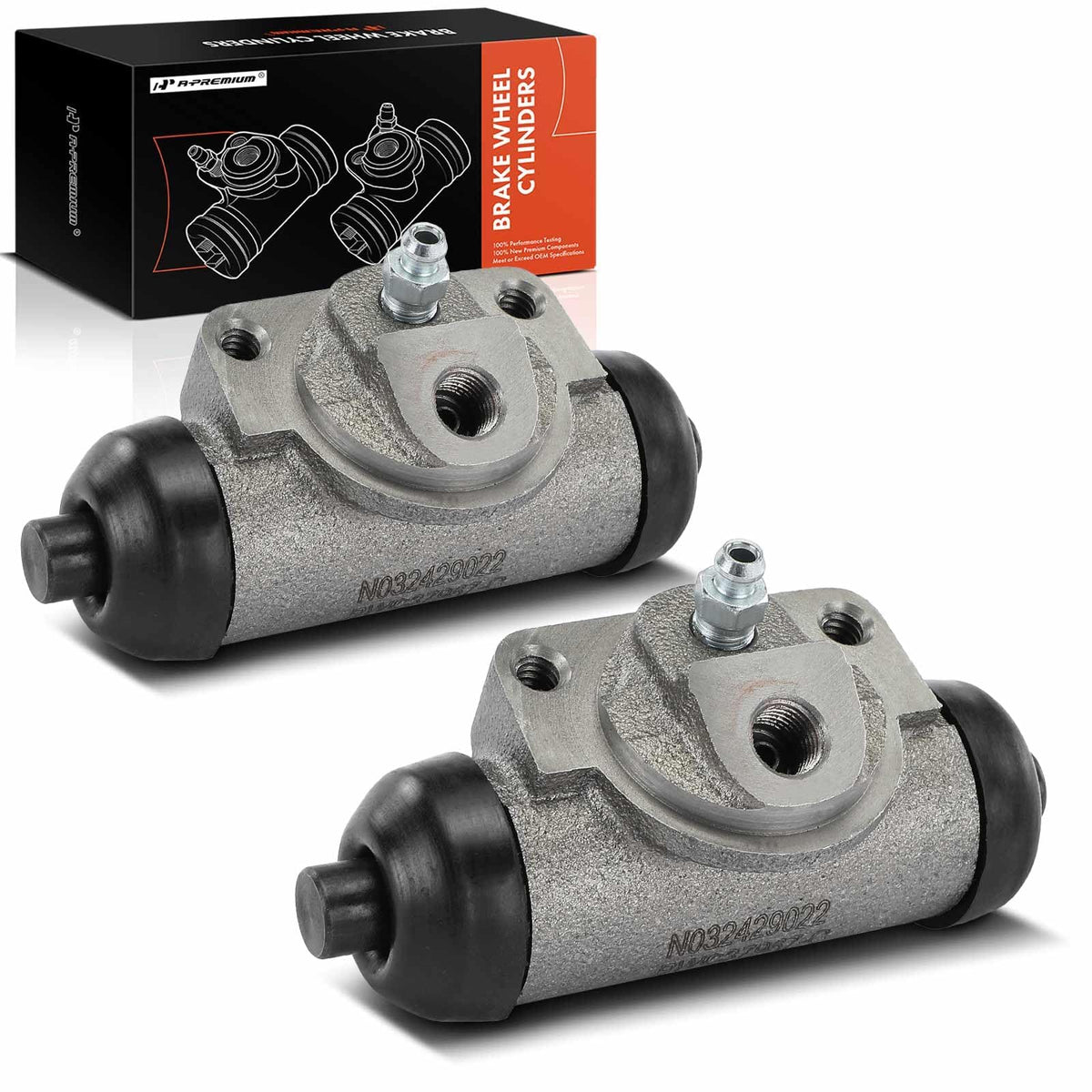 A-Premium front view of rear wheel cylinder showing mounting points and fitment benefits