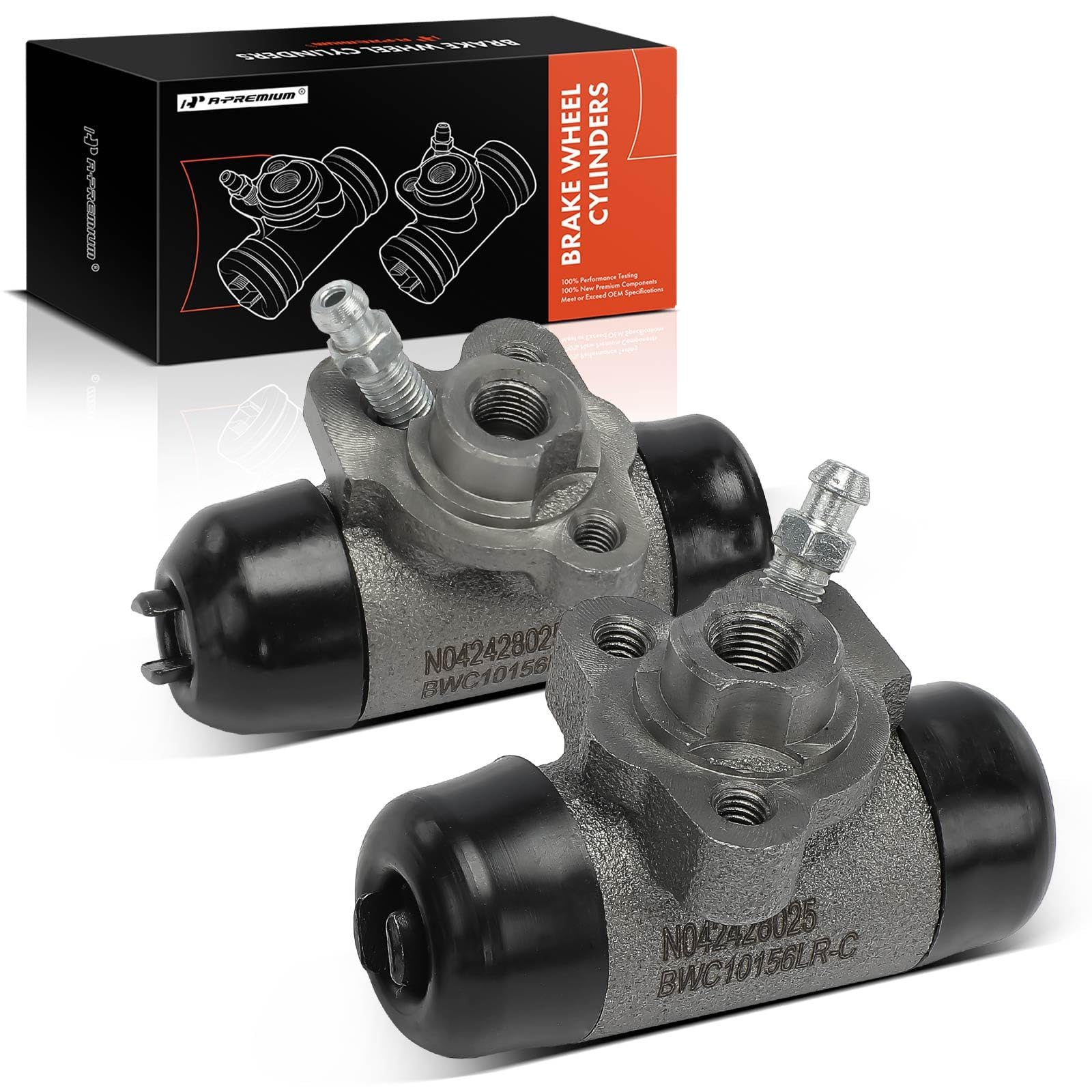 A-Premium rear wheel cylinder front view showing solid construction and reliable replacement