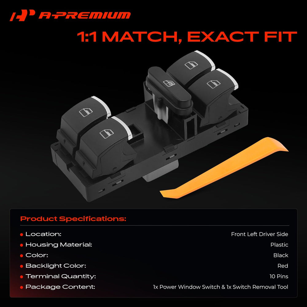 A-Premium switch red backlight illuminated for nighttime visibility