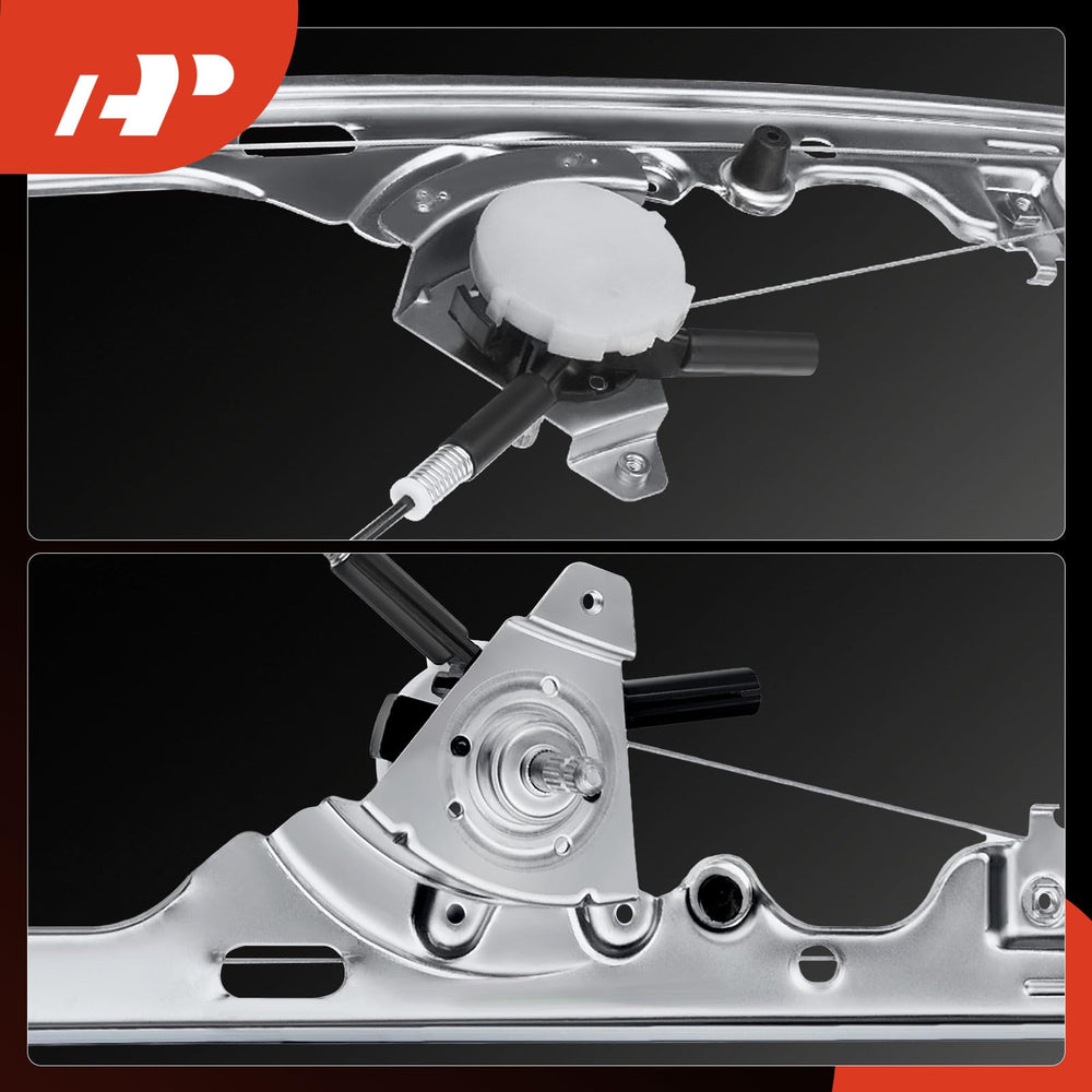 A-Premium regulator positioned near crank showing manual crank compatibility benefit