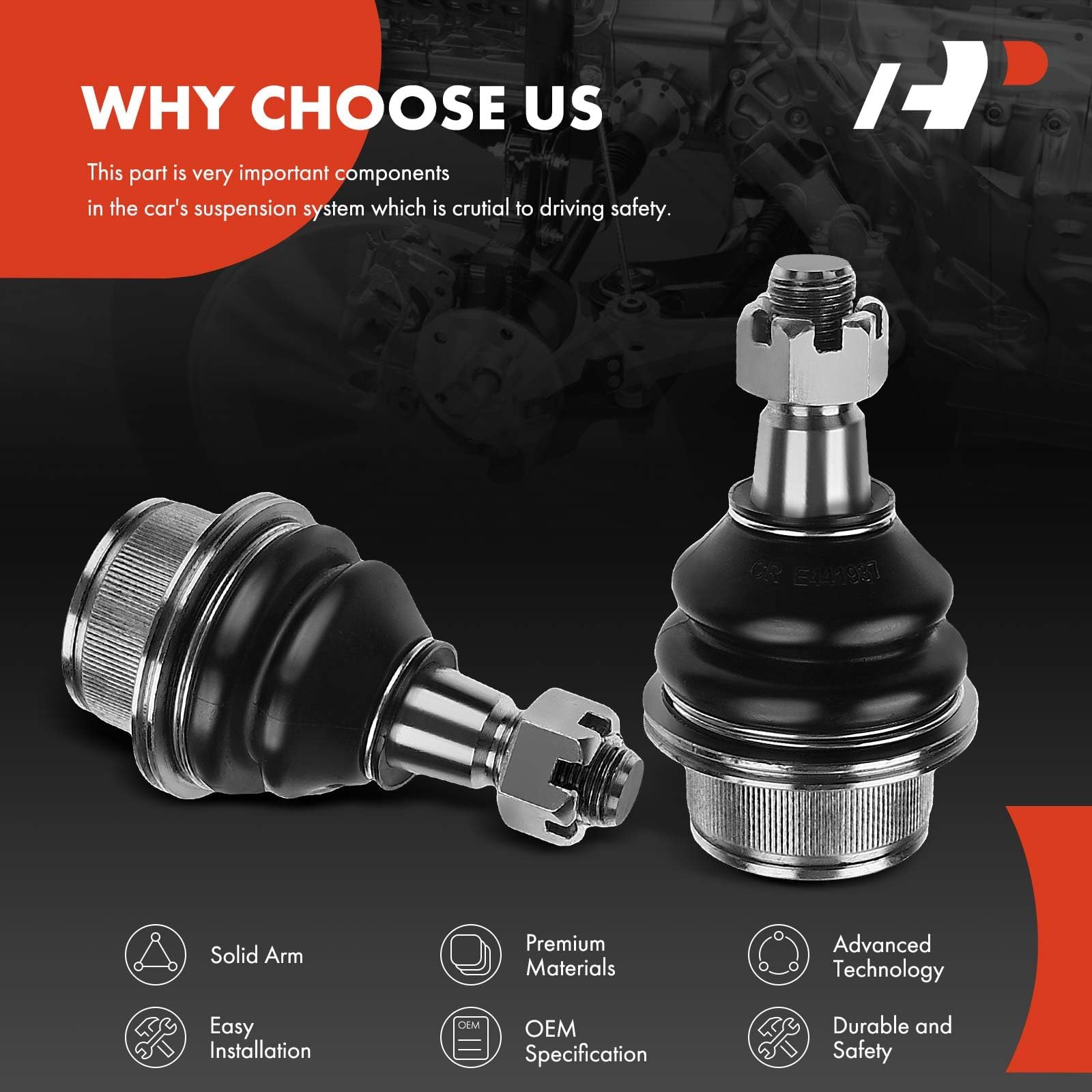 A-Premium ball joint in hand for scale to show compact durable design