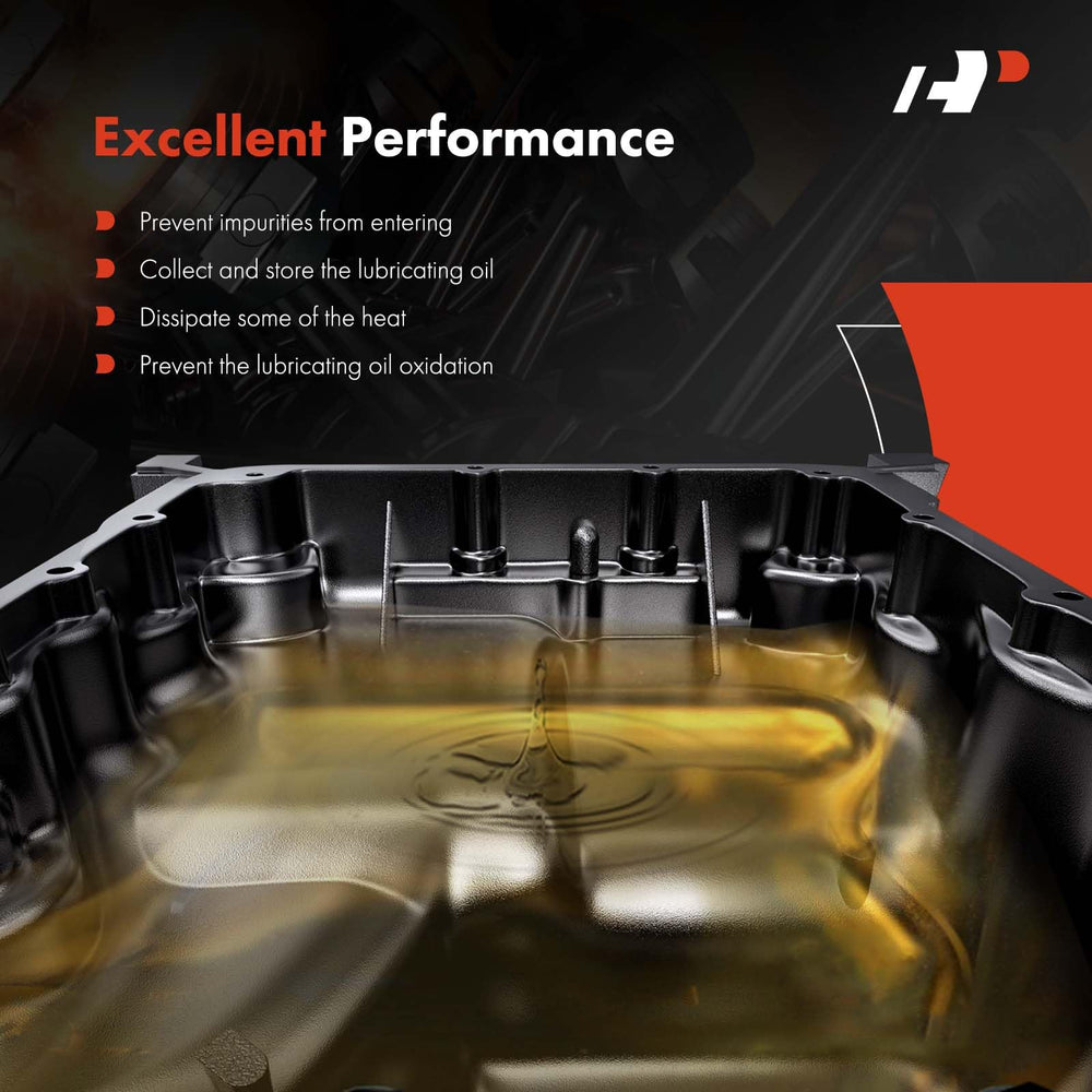 A-Premium oil pan held in hand for scale showing compact OEM dimensions