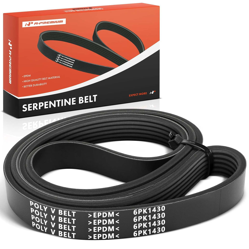 A-Premium serpentine belt front view showing fit and finish benefits