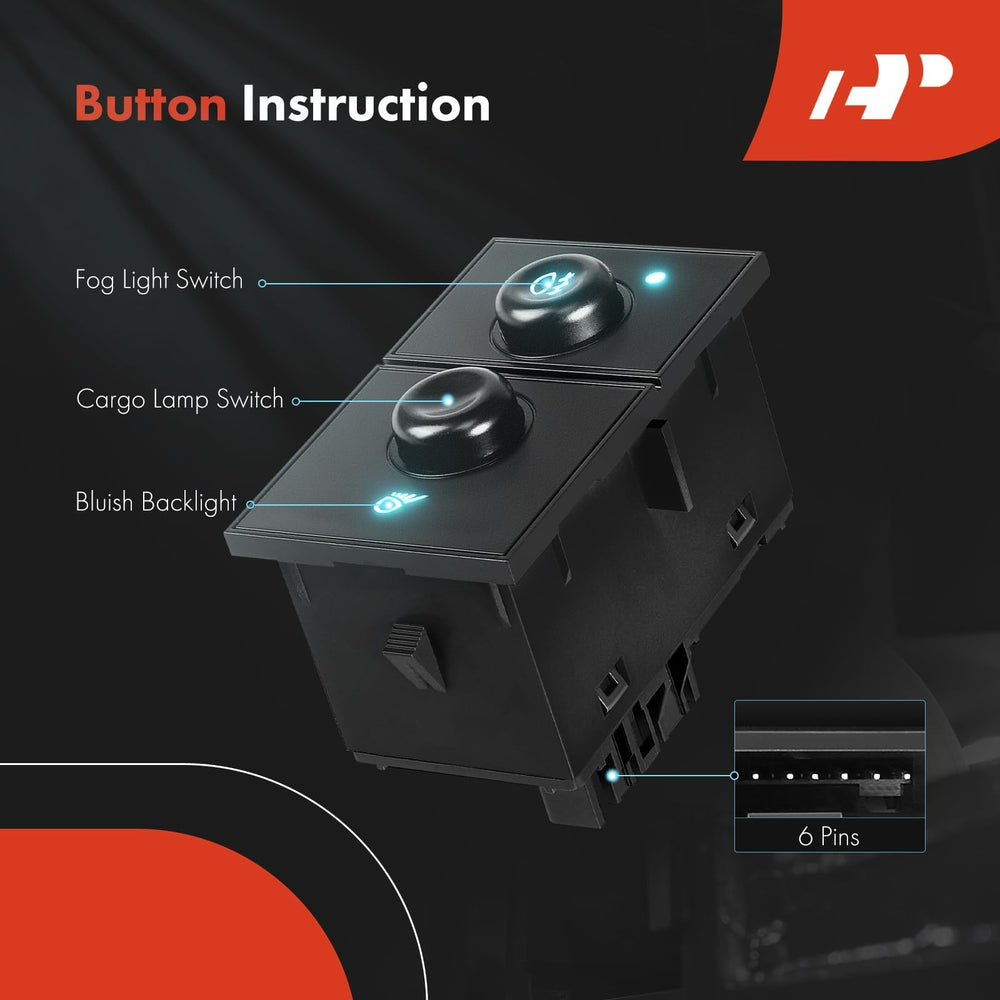 A-Premium switch side profile showing mounting tabs for accurate dash installation