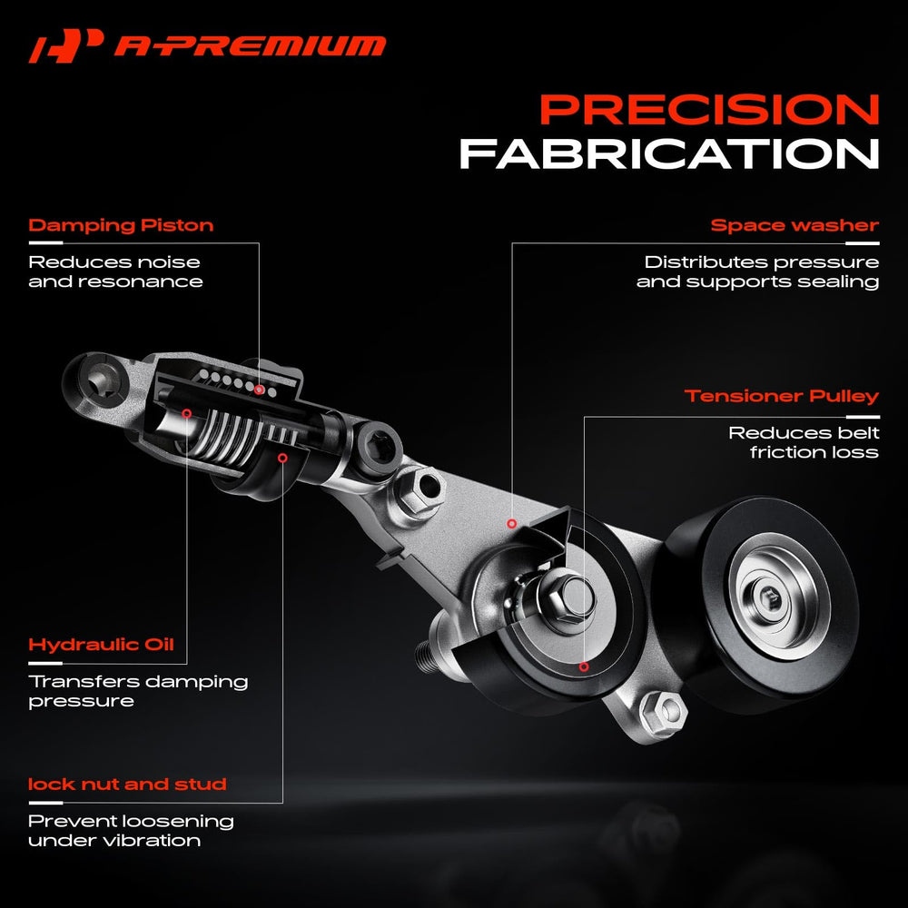 A-Premium side profile of tensioner to show spring housing and arm benefit