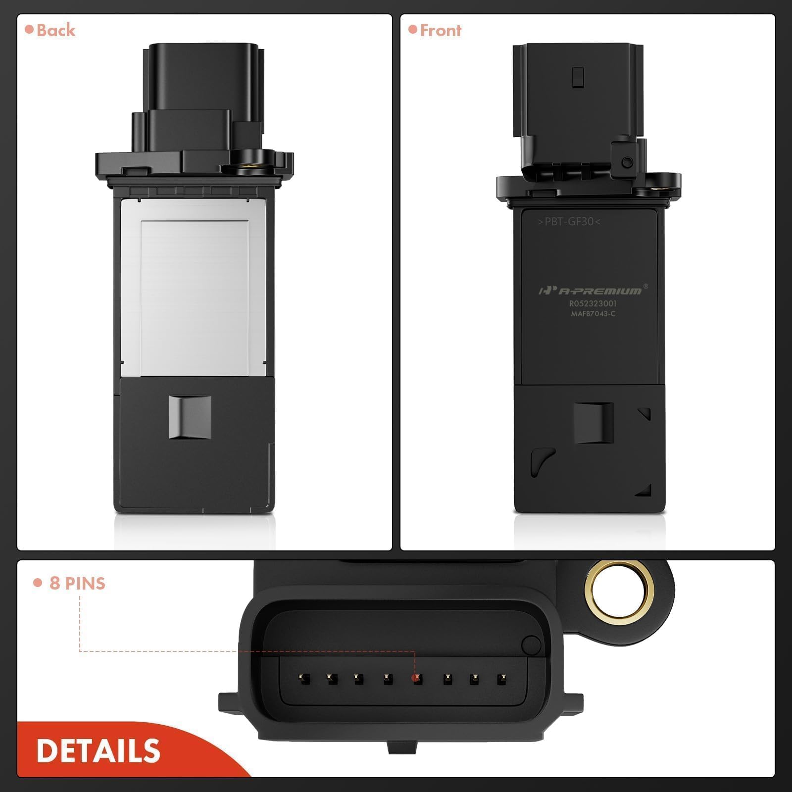 A-Premium sensor beside ruler showing compact size and correct fitment