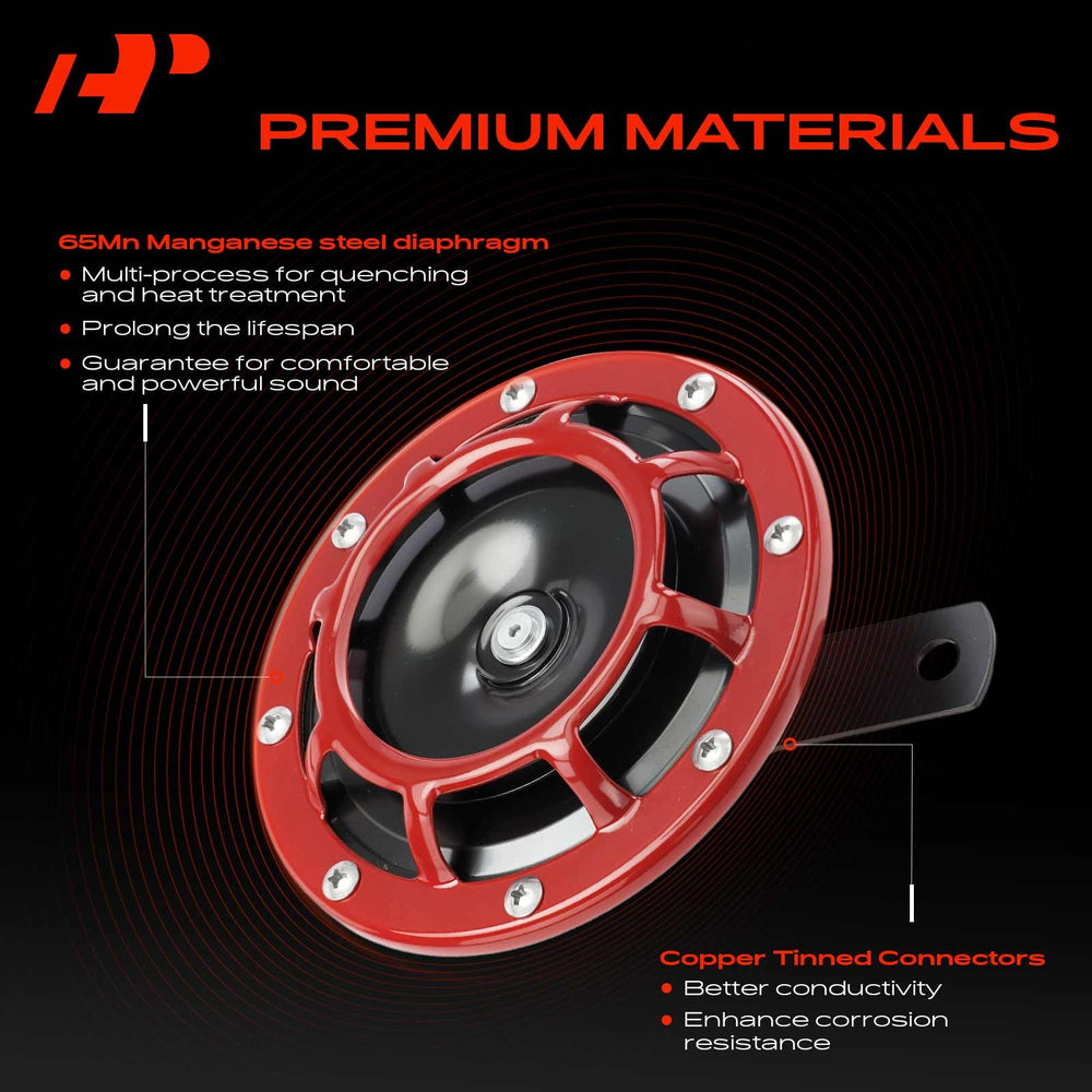 A-Premium horn next to ruler showing 123mm diameter for fit confirmation