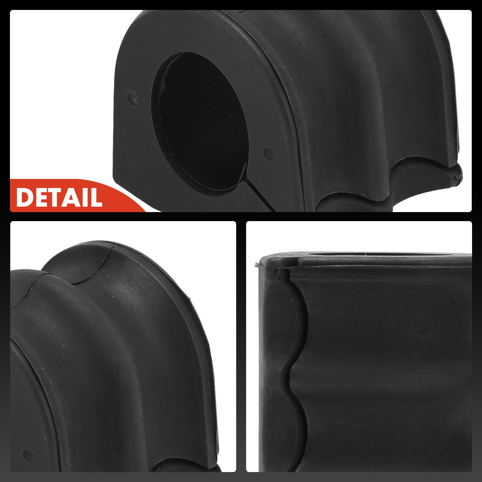 A-Premium bushing next to ruler illustrating inside and outside diameters for fit