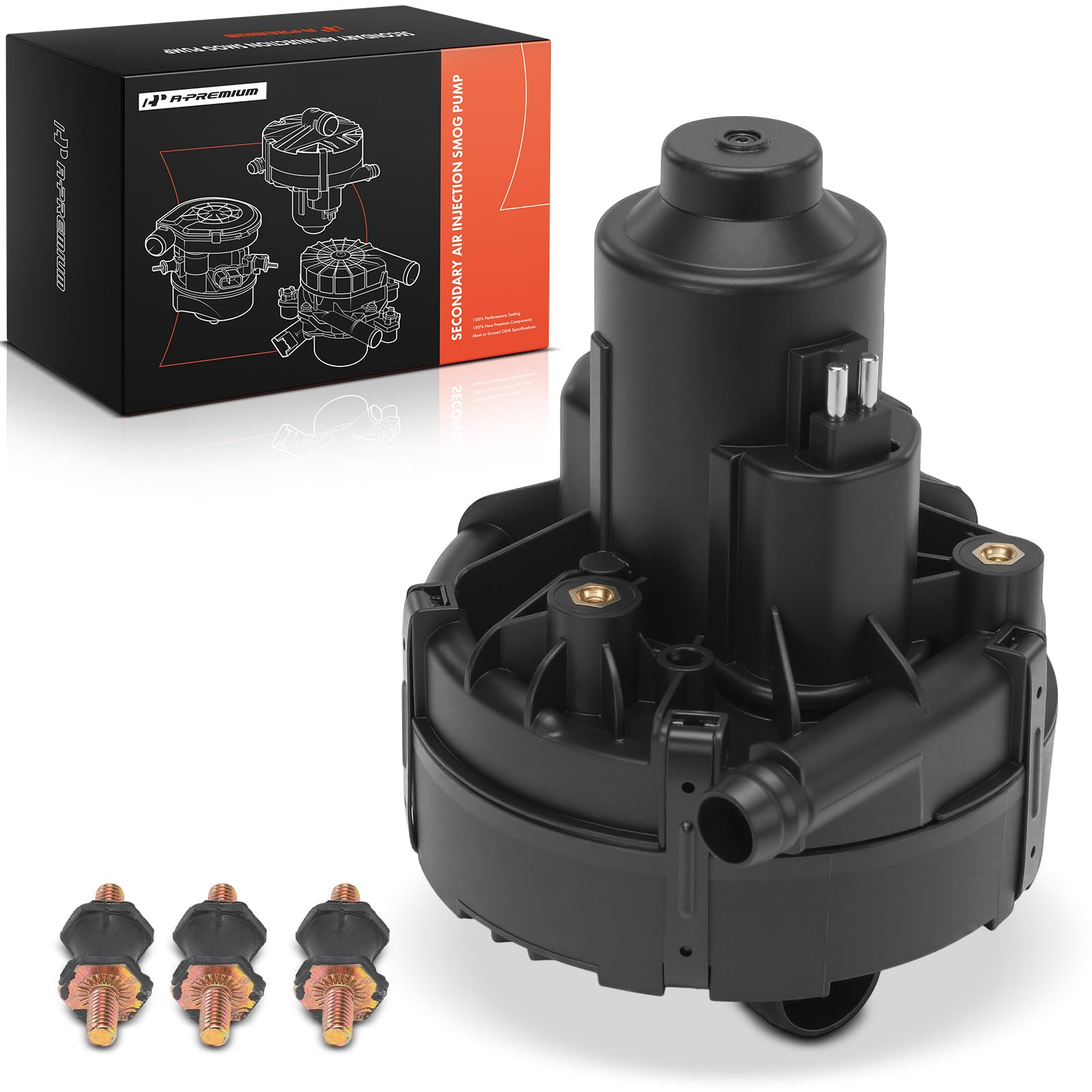 A-Premium smog pump lifestyle garage scene showing technician-ready replacement part