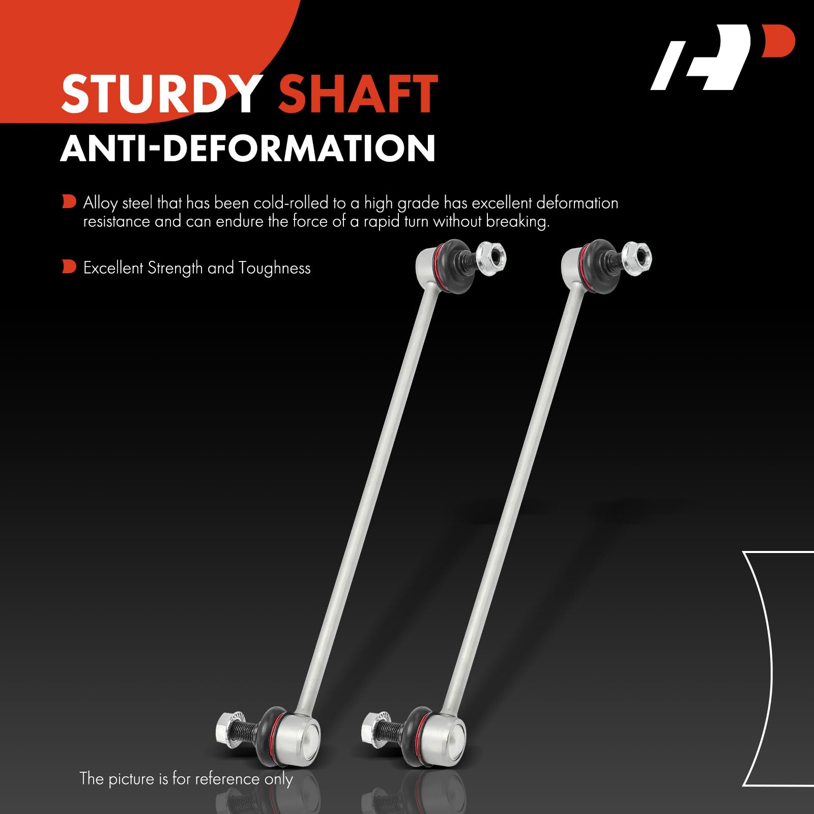 A-Premium stabilizer link bushing detail showing durable joint design benefit