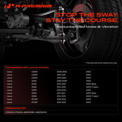 A-Premium stabilizer link front view highlighting precise fit and robust construction benefit
