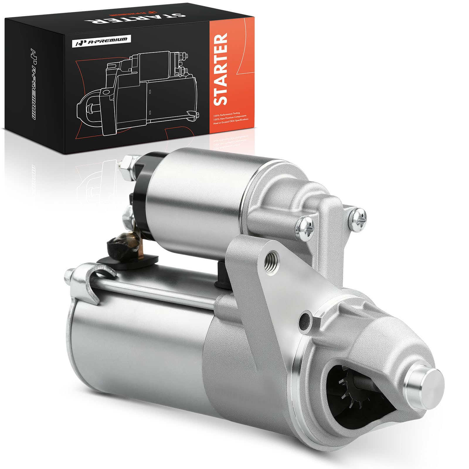 A-Premium starter front view showing compact housing and reliable build benefit