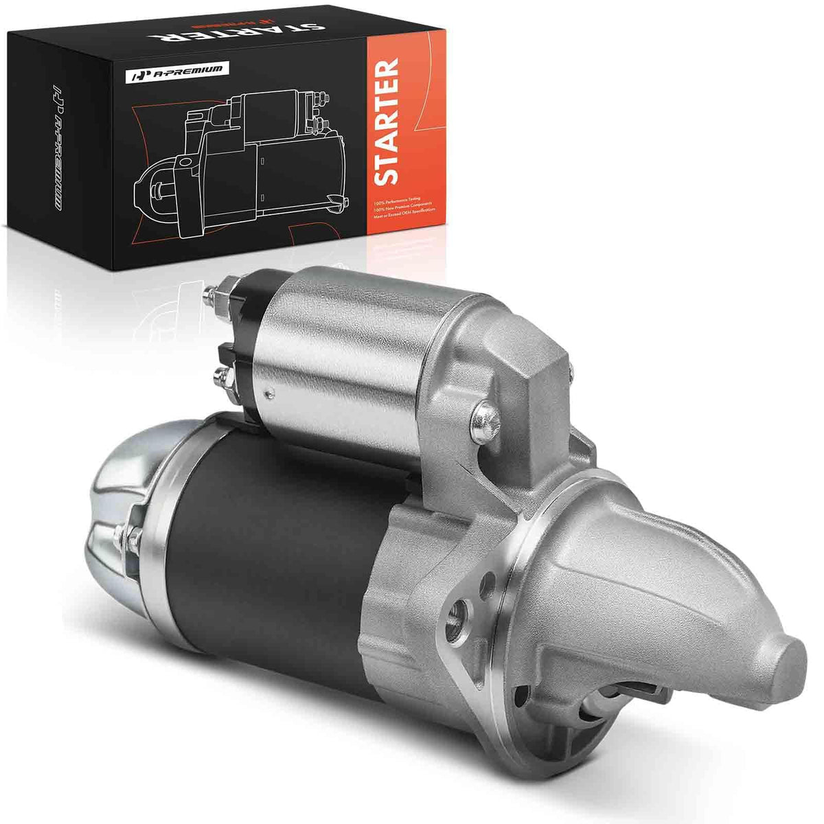 A-Premium starter front view showing compact housing and reliable fit