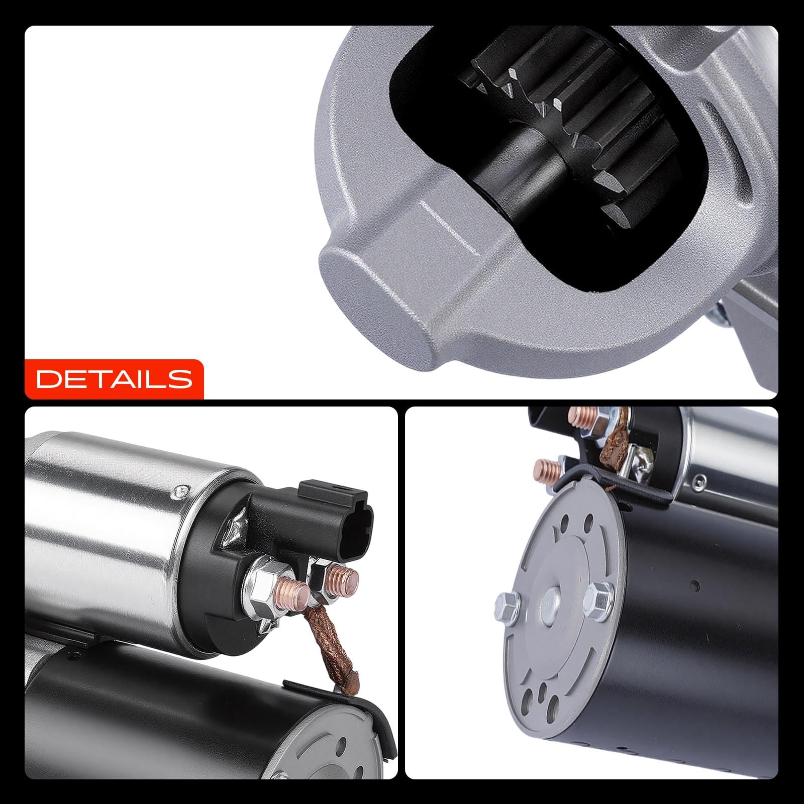 A-Premium starter internals cutaway showing quality bearings and brush materials
