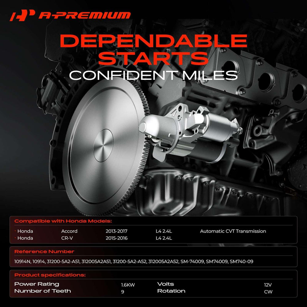A-Premium starter pinion close-up highlighting 9 teeth for correct engagement