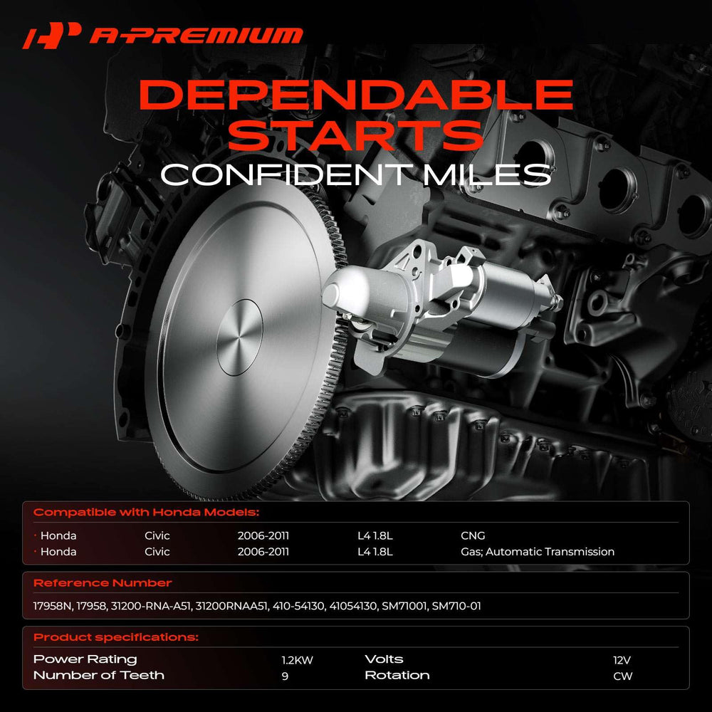 A-Premium side profile of starter demonstrating compact design and mounting points