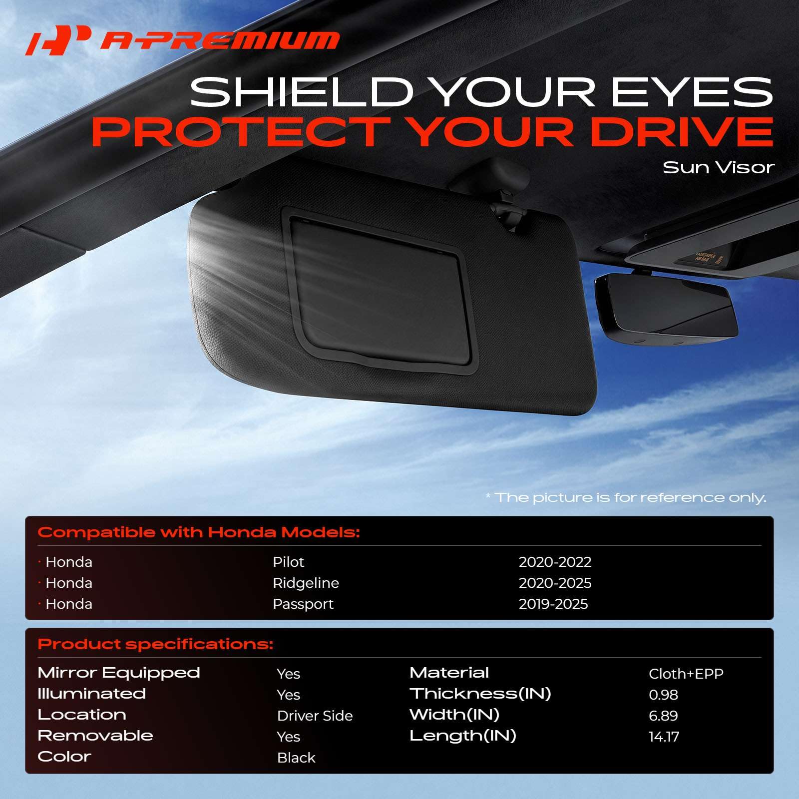 A-Premium close-up of visor cloth texture for durable UV-blocking benefit