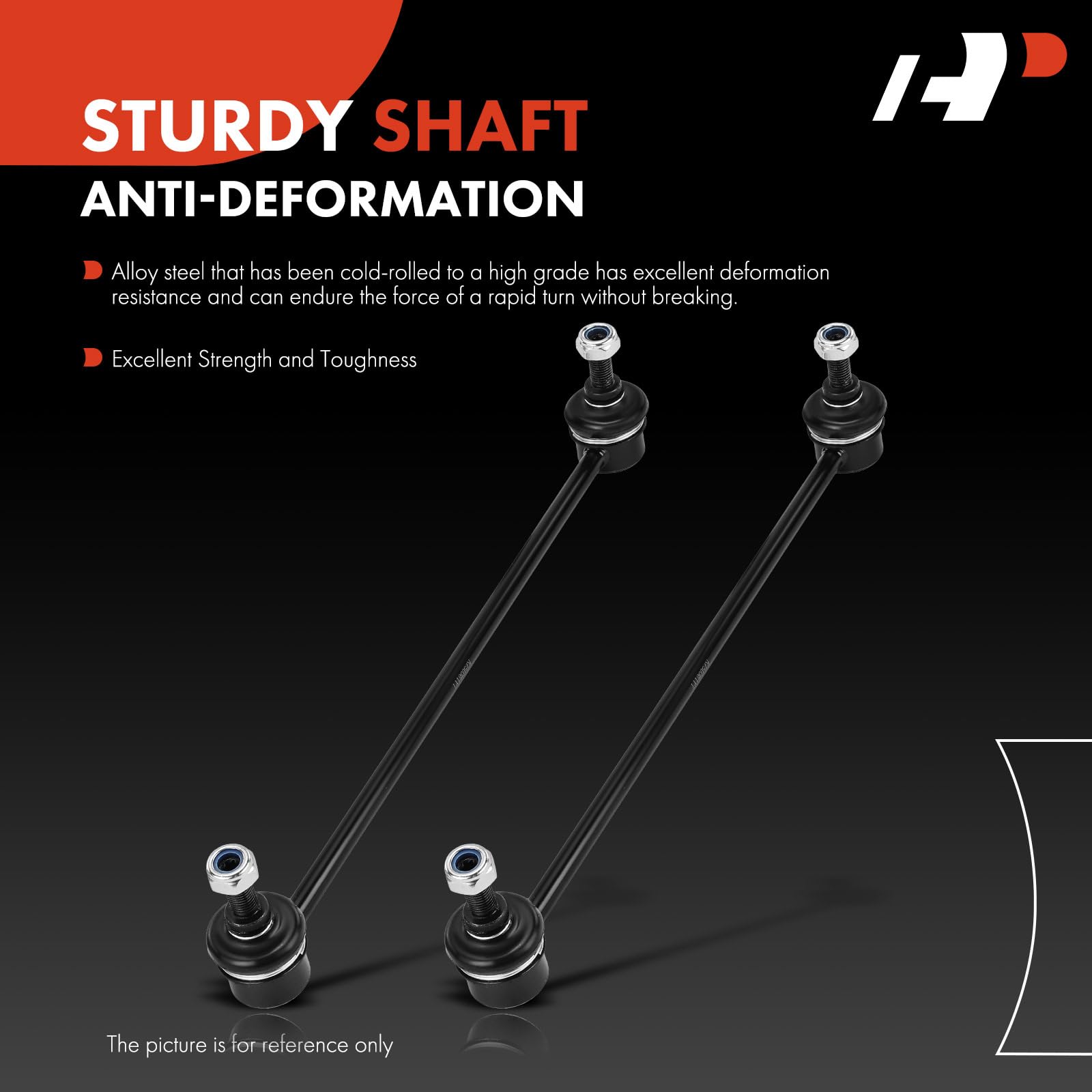 A-Premium sway bar link installed on front suspension demonstrating correct fitment