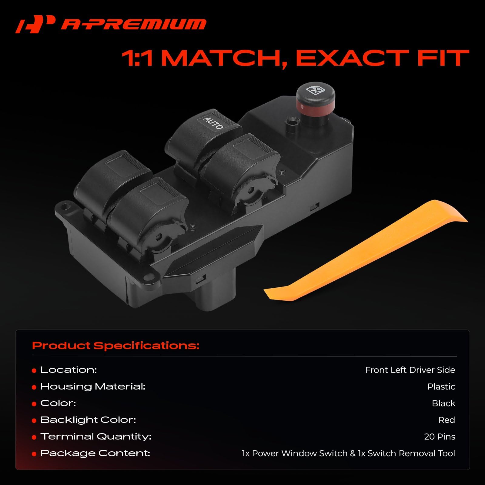A-Premium rear connector view showing 20-pin plug and secure electrical fit