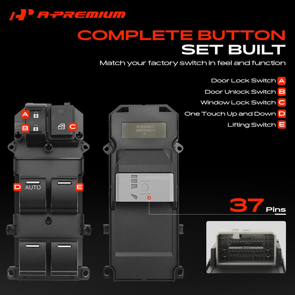 A-Premium button detail showing tactile controls and clarity