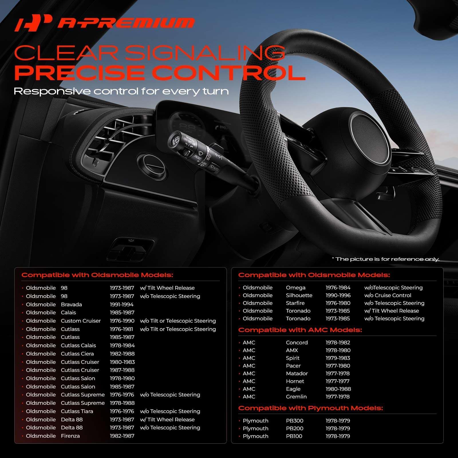 A-Premium installed on steering column illustrating bolt-on replacement convenience