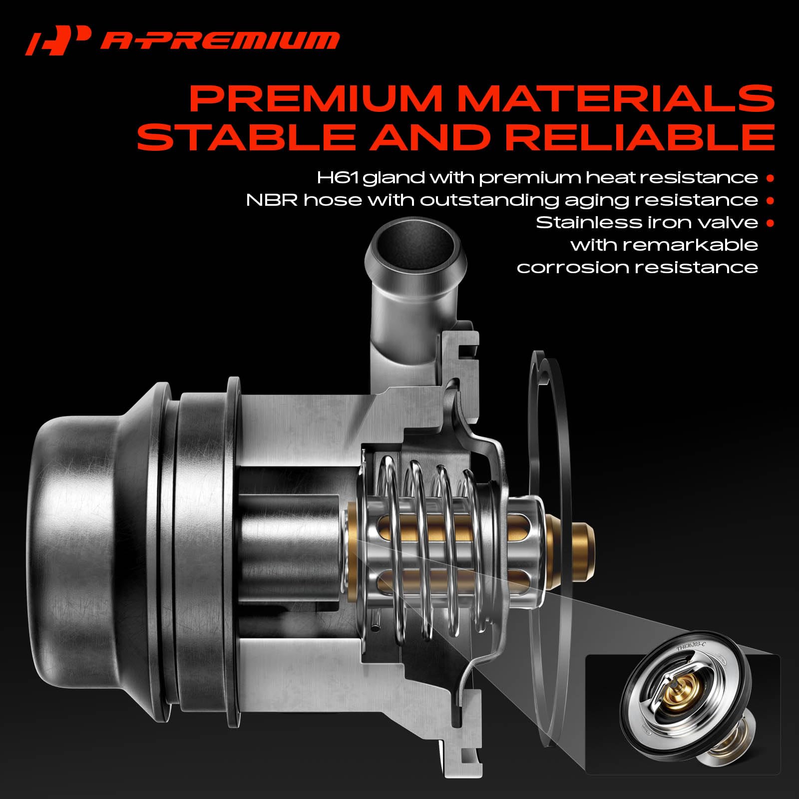 A-Premium close-up of thermostat valve illustrating precision and reliable operation