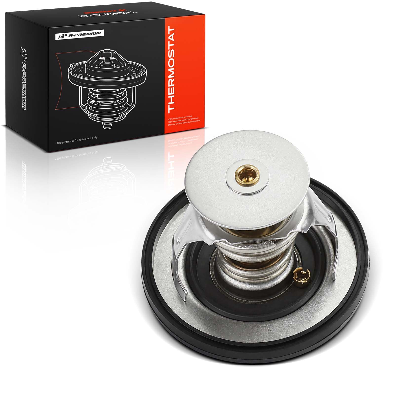 A-Premium thermostat in a garage setting with tools, useful for DIY or mechanic installation