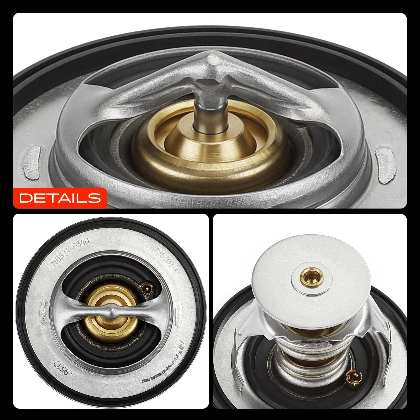 A-Premium thermostat material finish detail showing metal surface, indicating corrosion resistance