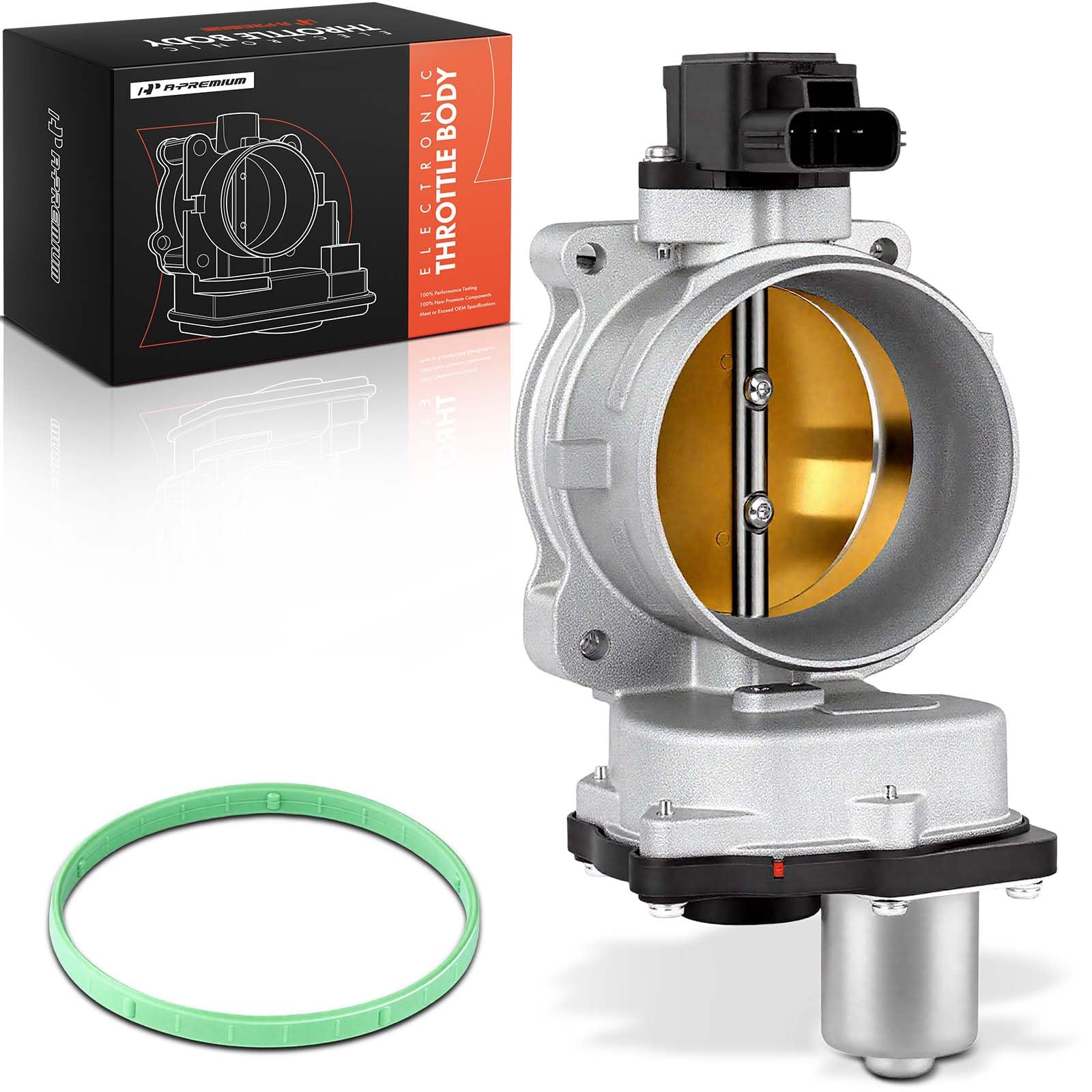 A-Premium throttle body front view showing mounting points for easy replacement