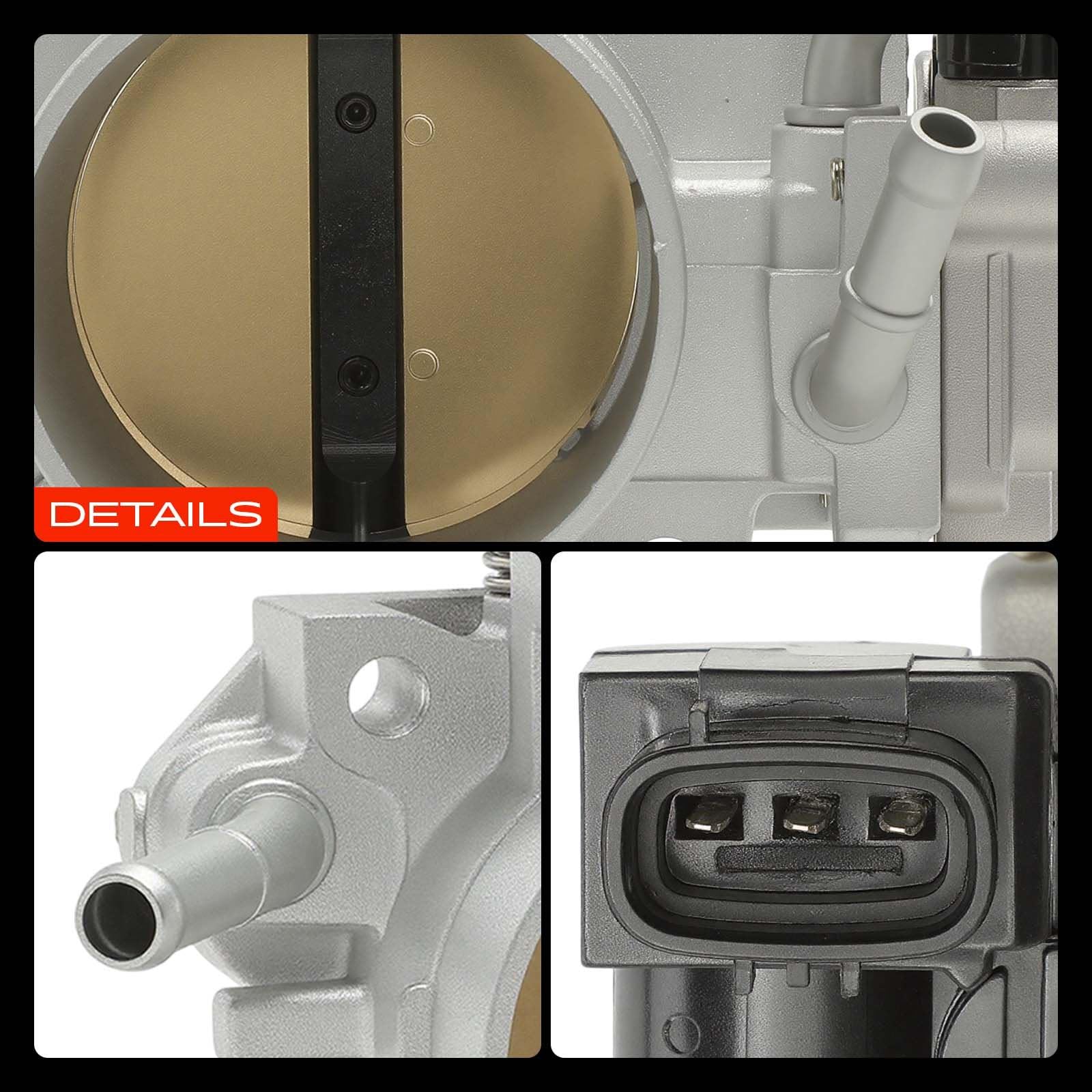 A-Premium throttle body next to ruler for accurate size and fit comparison