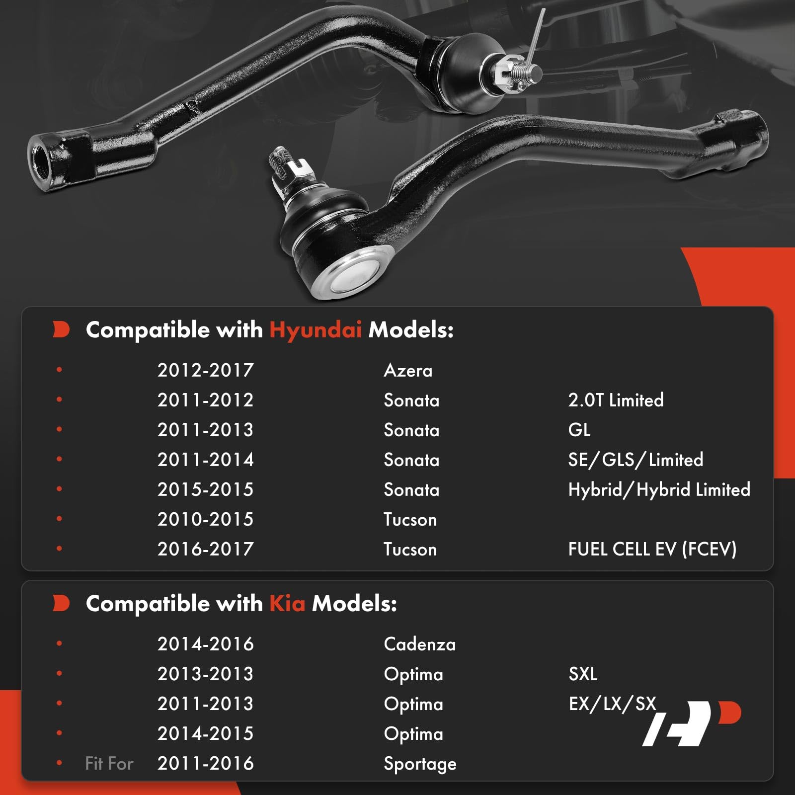 A-Premium side angle highlighting tie rod end shape and installation ease