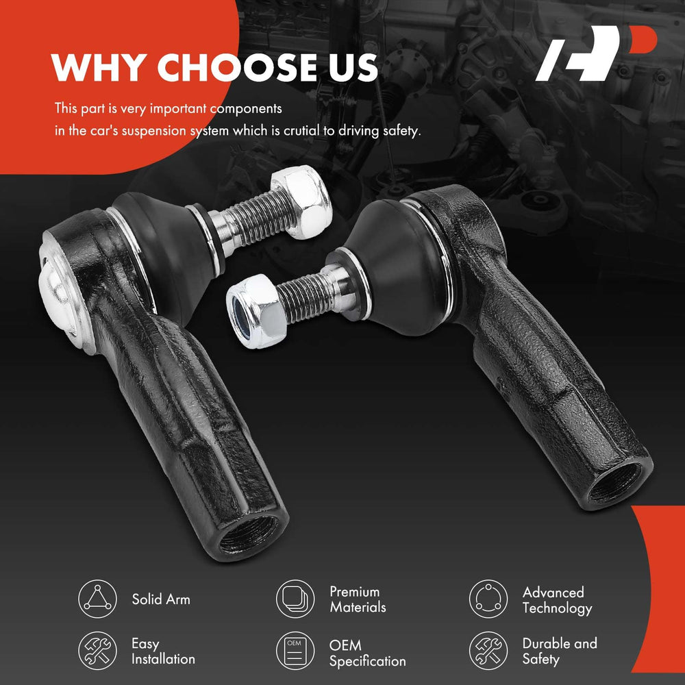 A-Premium left and right tie rod ends paired to show matched replacement reliability