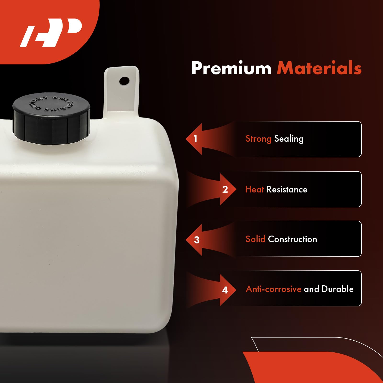 A-Premium top view of filler neck for simple hose connections and routing