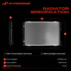 A-Premium transmission cooler fittings highlighted for easy fluid line connection