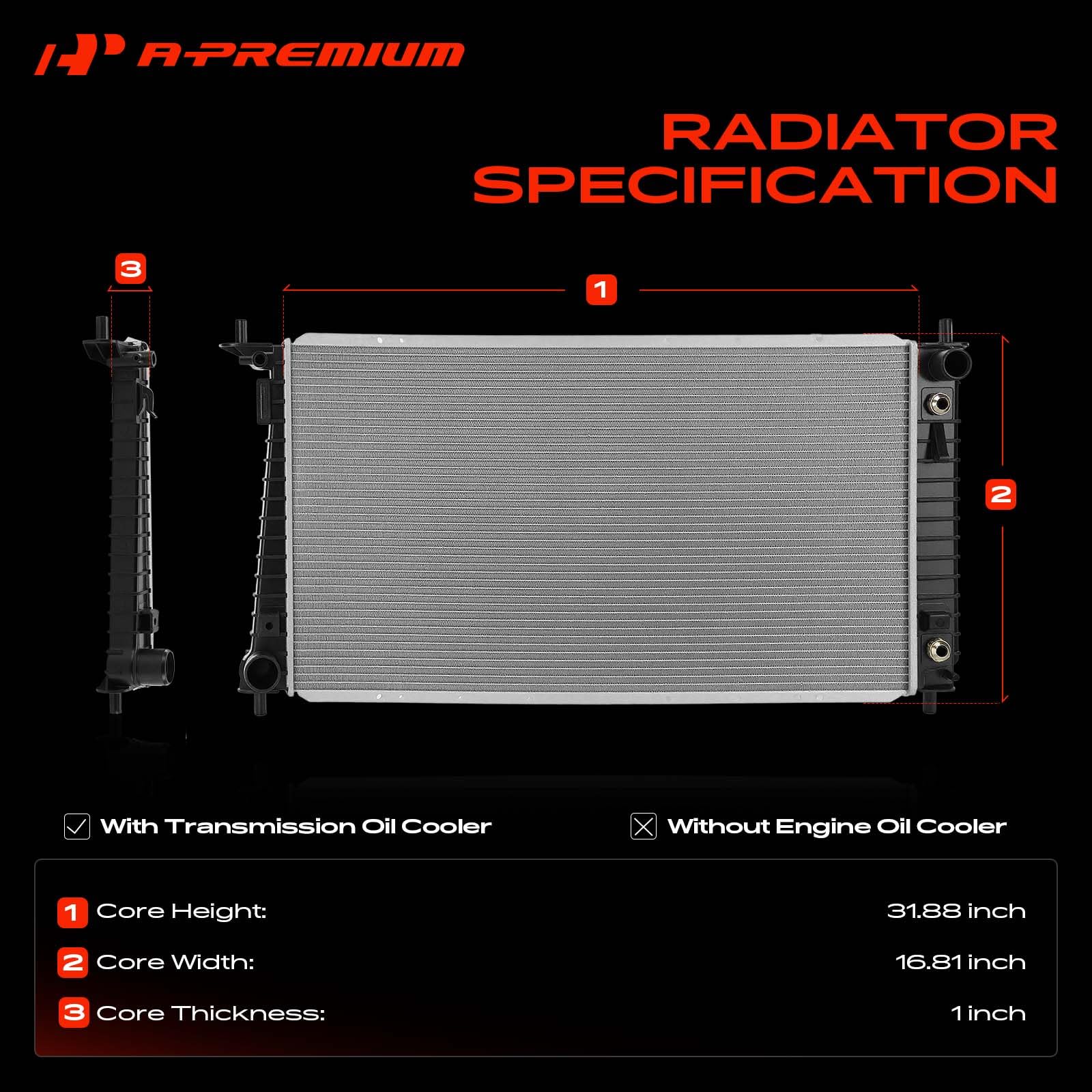 A-Premium transmission oil cooler inlet detail showing reliable cooling
