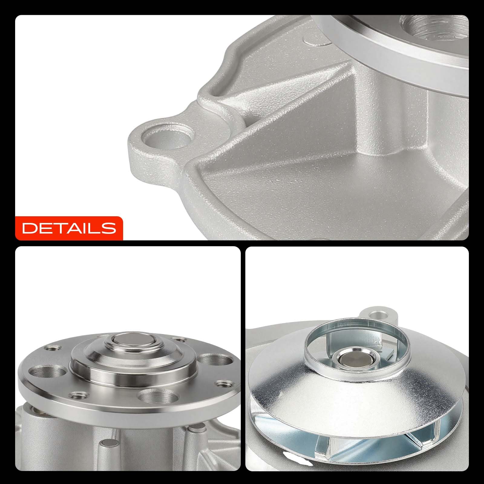 A-Premium aluminum housing and metal impeller close-up showing corrosion resistance