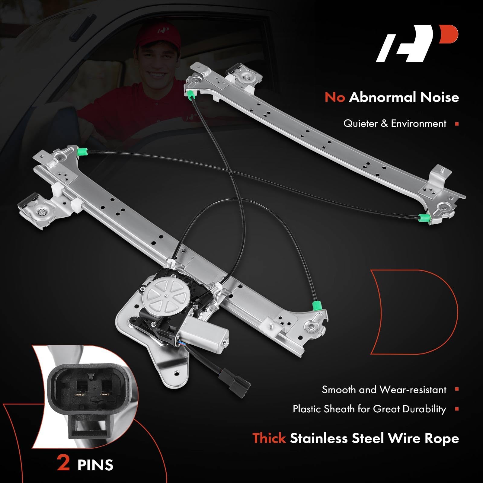 A-Premium wiring connector detail demonstrating factory-compatible plug for quick hookup