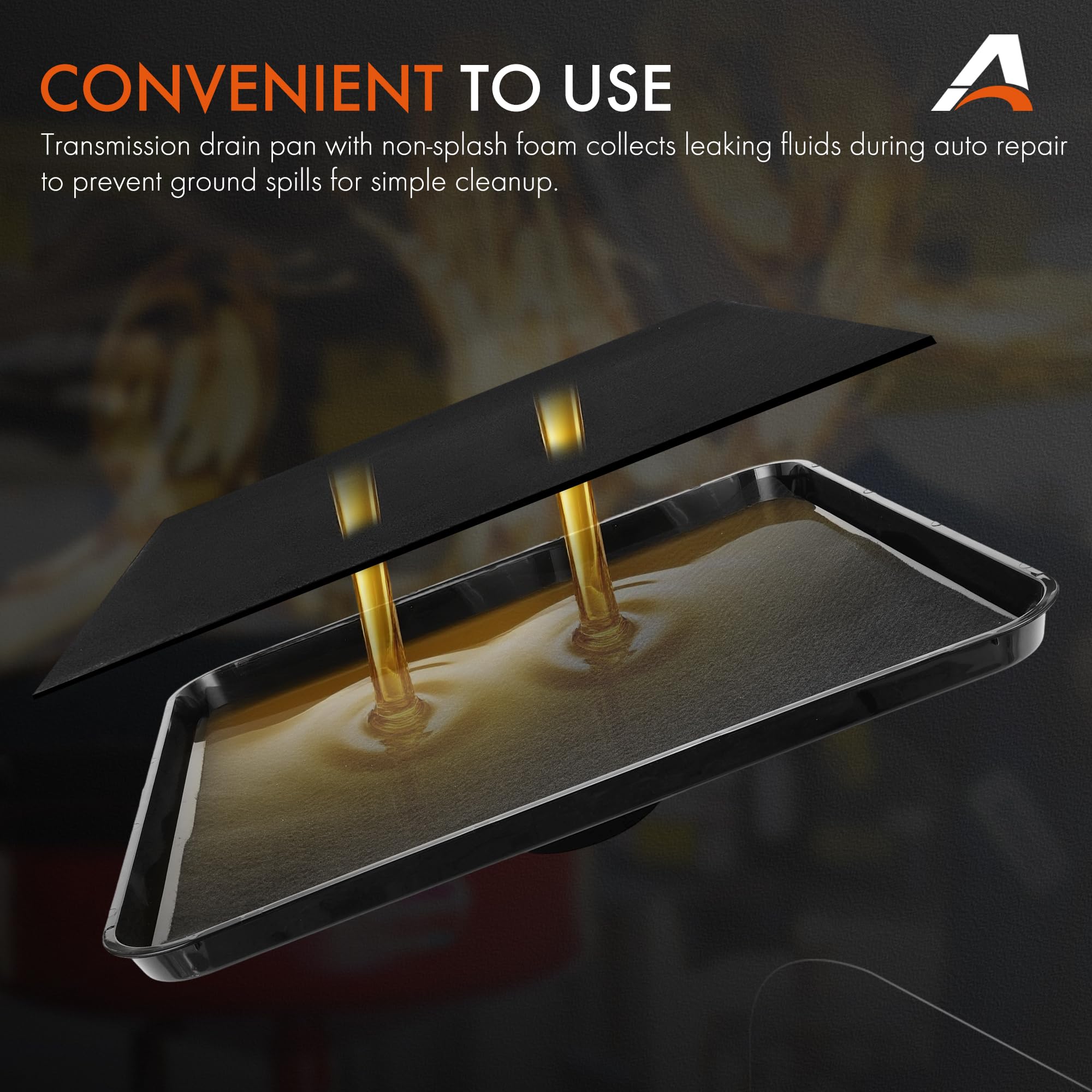 A-qrenium pan paired with funnel for controlled transfer and less spillage