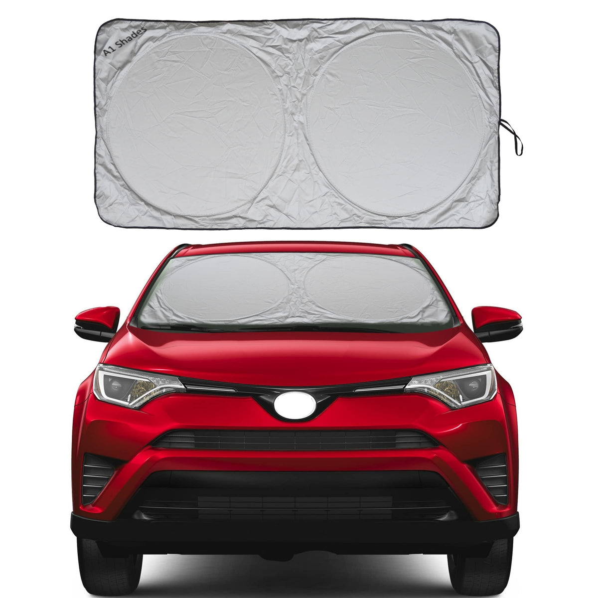 A1 Shades front packaging showing product and included pouch for organized storage