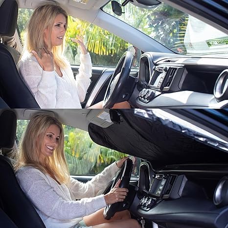 A1 Shades lifestyle image showing protected dashboard and cooler interior benefit