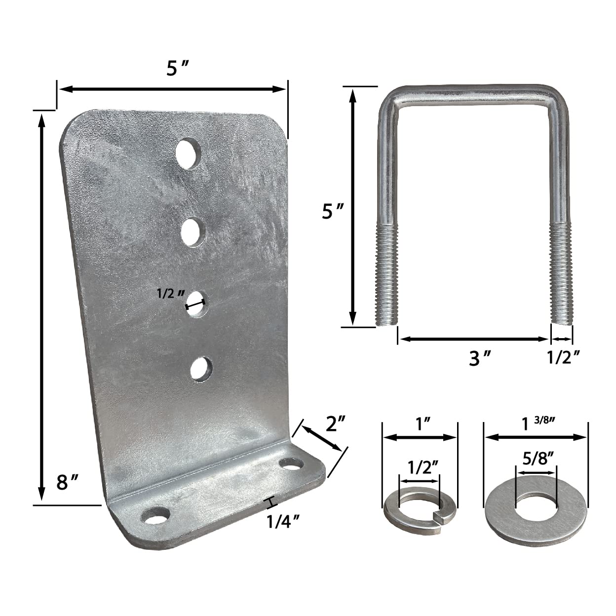 A.A close-up of galvanized L-bracket showing thickness and durable finish