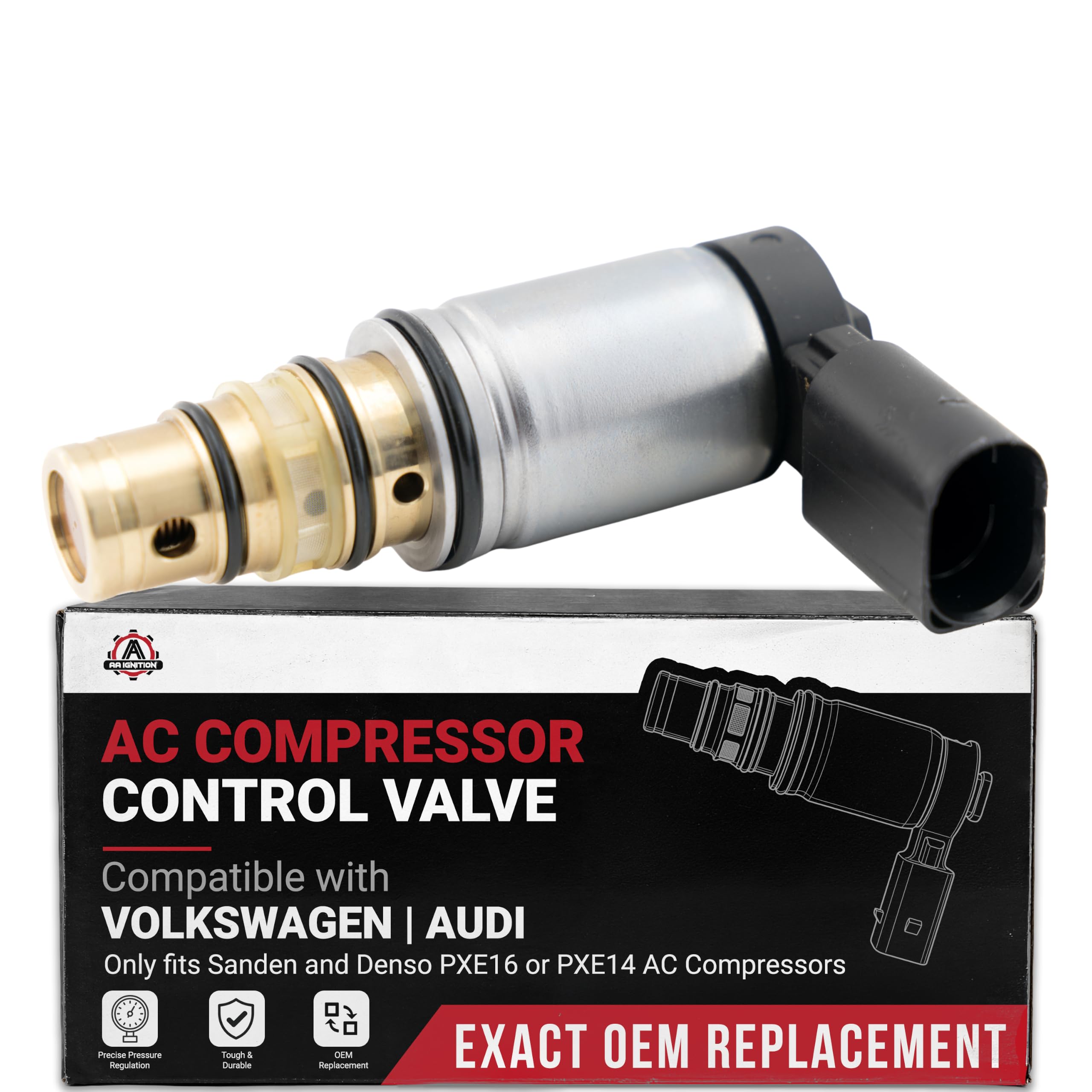 AA Ignition front view of compressor control solenoid showing ready-to-install design and fit