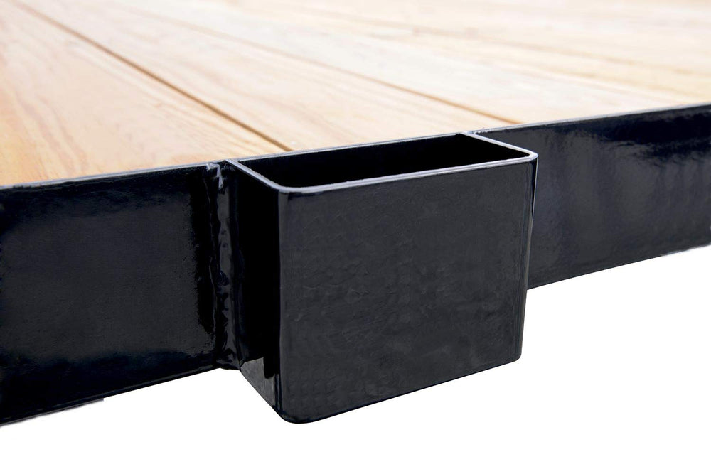 A.A close-up of weld flange showing thick 7 GA steel for strong welds