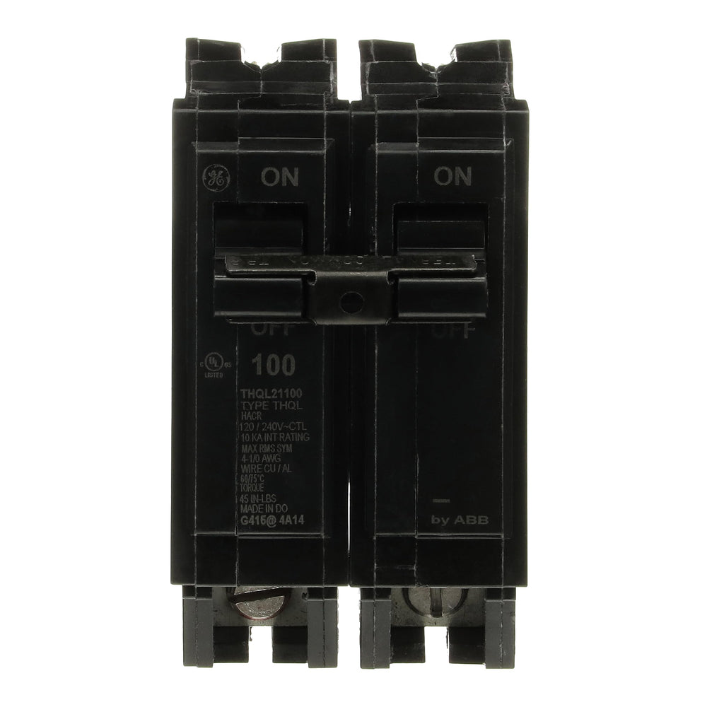 ABB THQL21100P front label showing model and amp rating for easy identification and safety