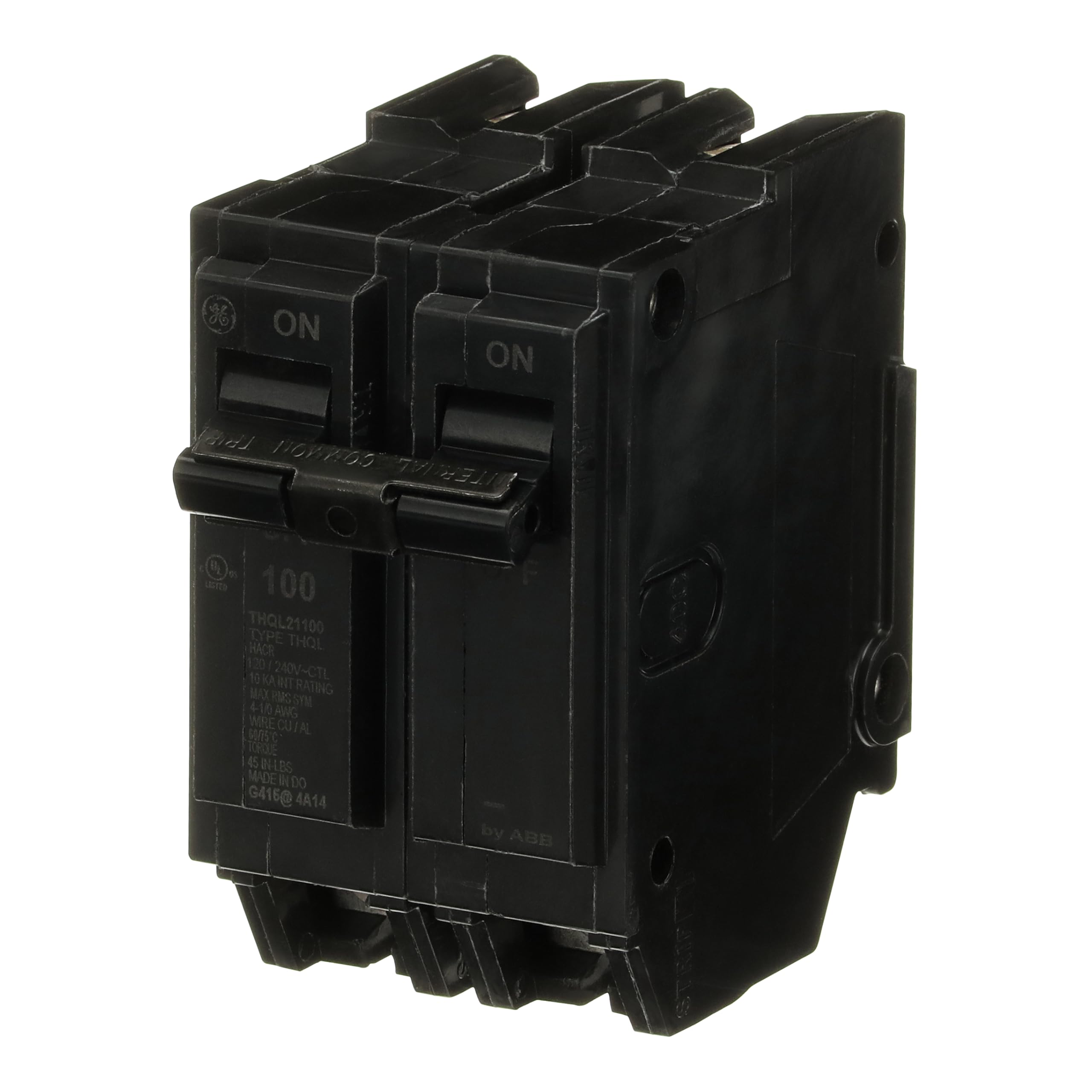 ABB THQL21100P side profile illustrating compact Q-Line footprint for space-saving panels