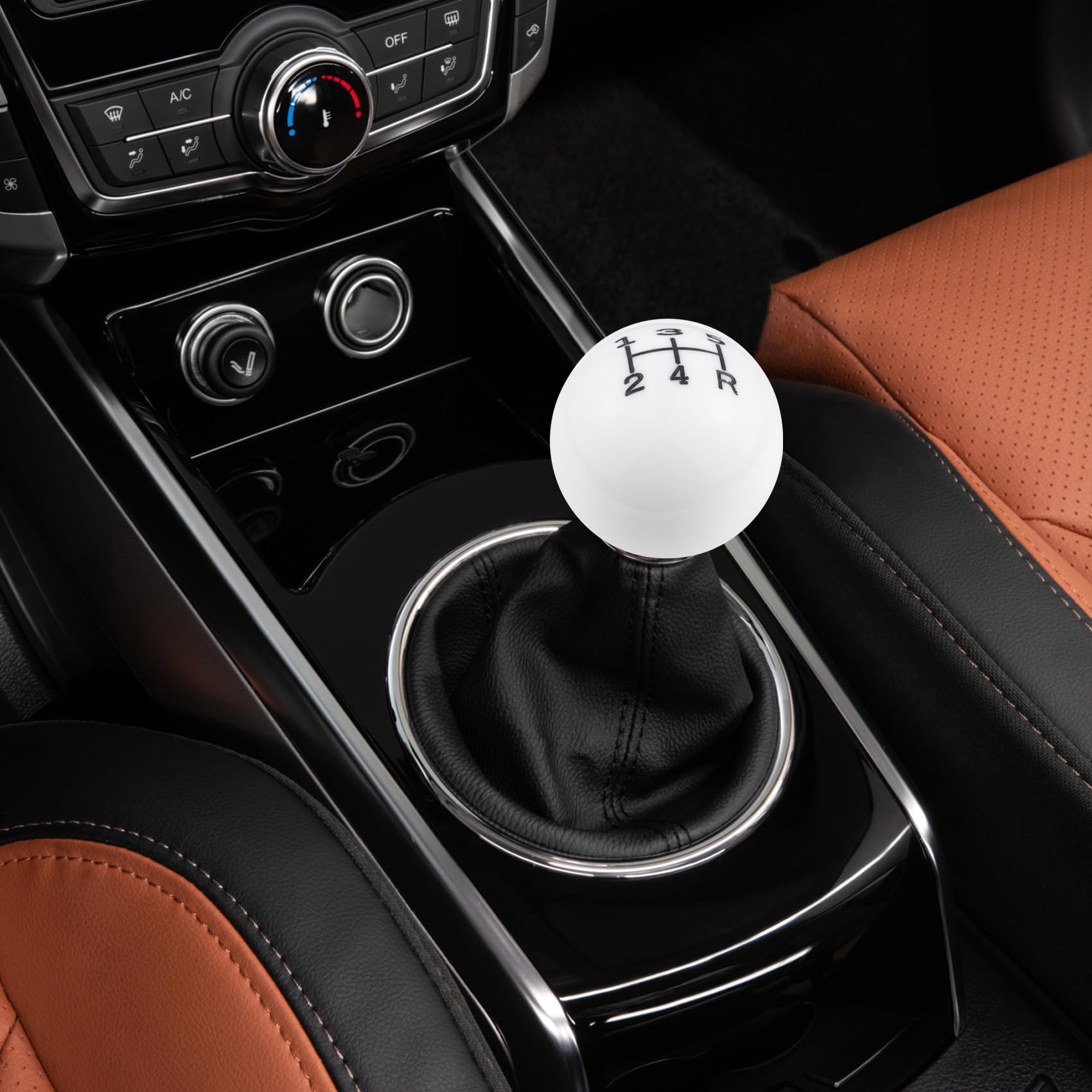 Abfer shifter knob installed in car demonstrating improved shifting comfort