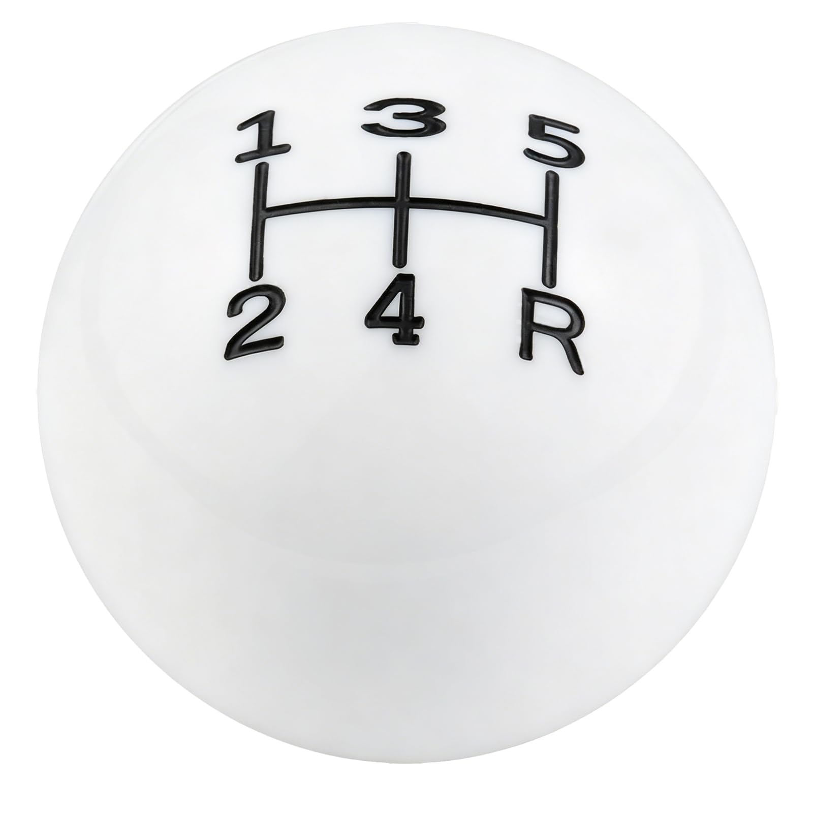 Abfer white ball knob front view showing rounded design and clean finish