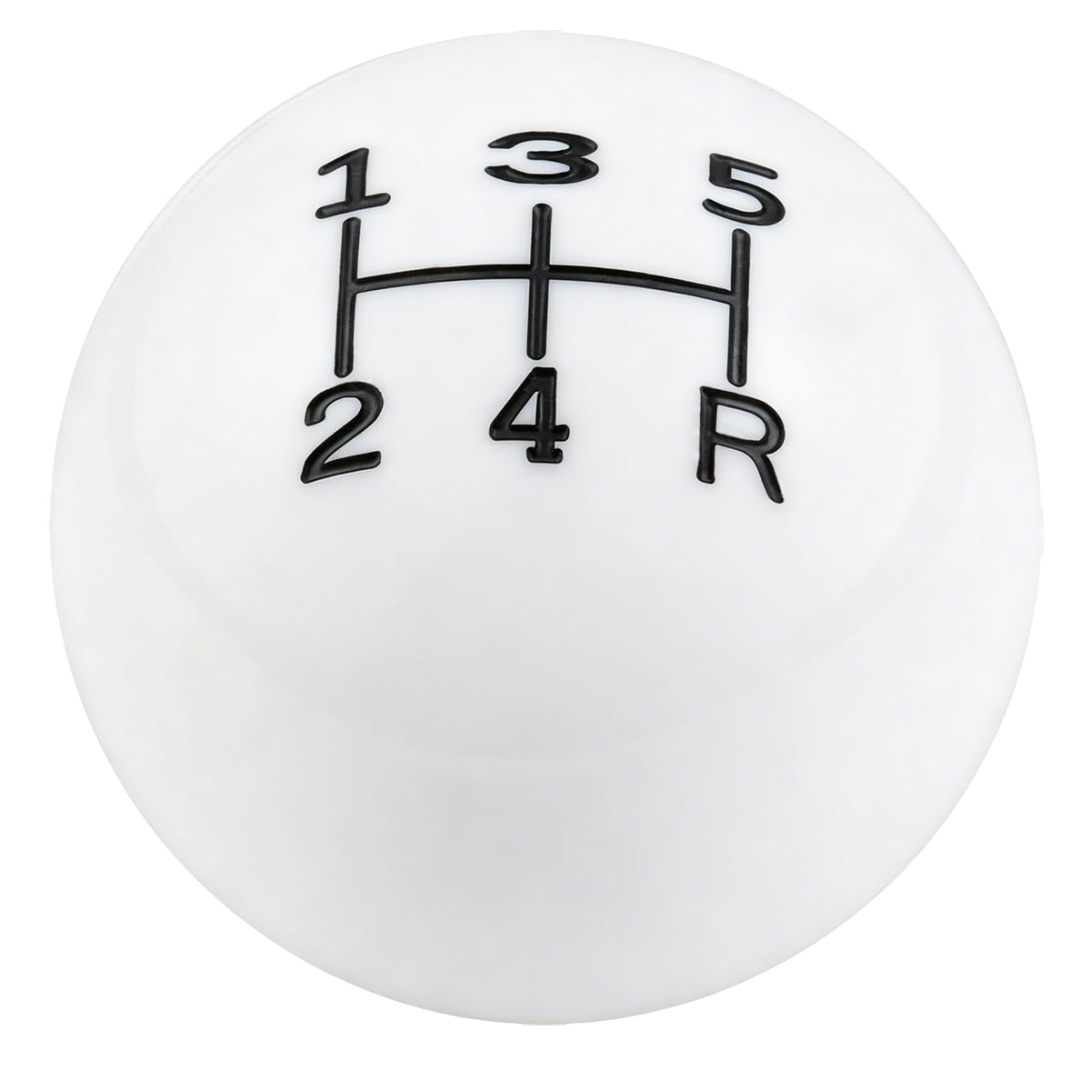 Abfer white ball knob front view showing rounded design and clean finish