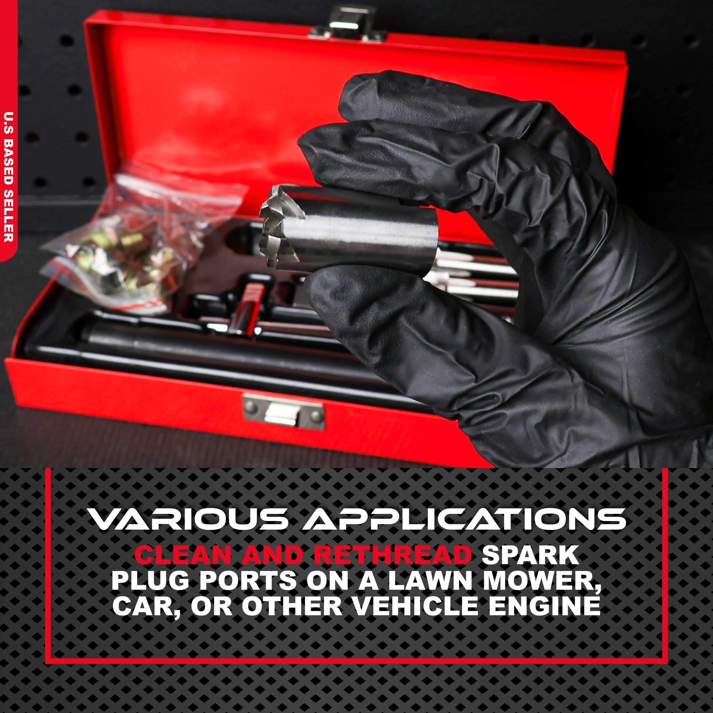 ABN installed insert side view showing restored spark plug threads